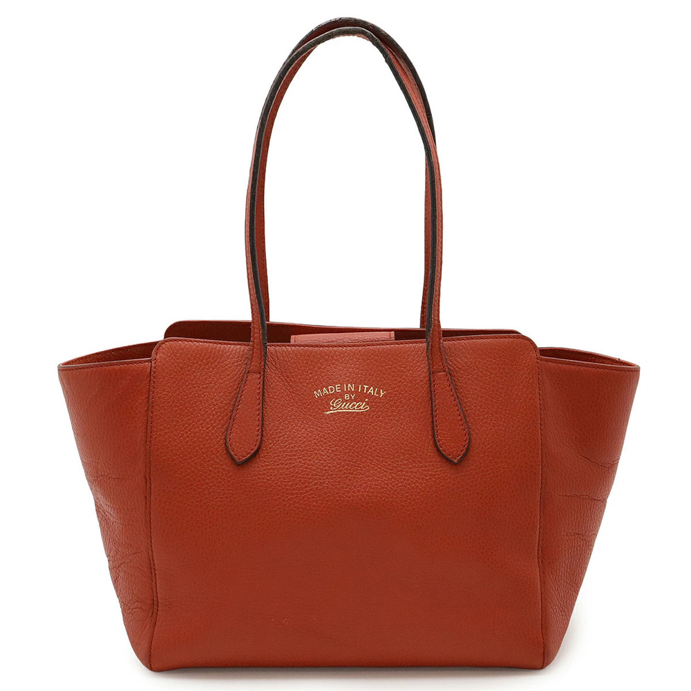Gucci Swing Tote Bag Shoulder Hobo Leather Red